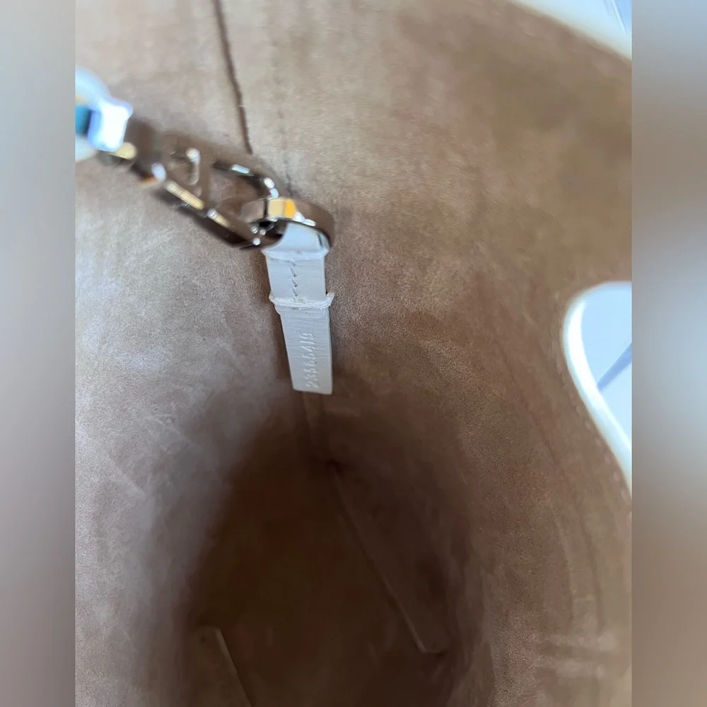 Alaïa Folded Small Leather Tote Bag- Blanc Optique - Picture 13 of 15